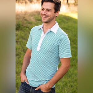 Criquet Top-Shelf Players Shirt - Nelson Stripe - Teal - ShopperBoard